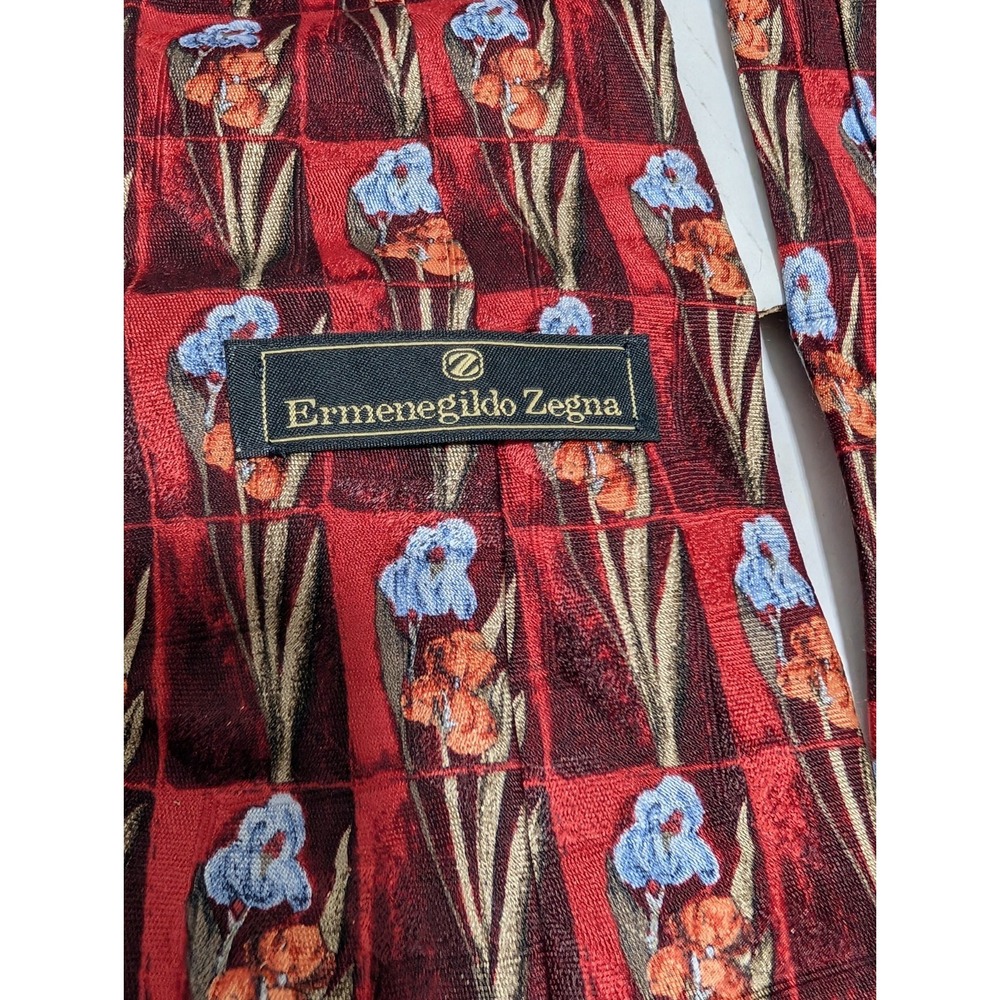 Ermenegildo Zegna 100% Silk Necktie Multicolor Floral All Over Italy 57"‎ - Picture 2 of 9
